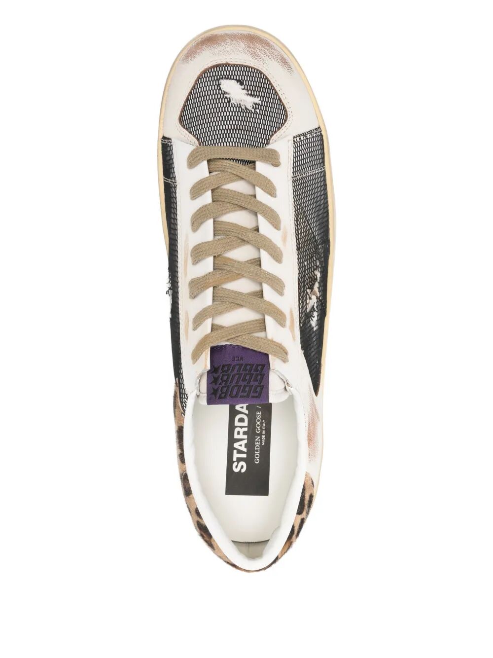 Golden Goose "Stardan" Nappa Leather And Net Upper Nappa Toe Nylon Tongue And Horsy Heel