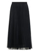 Fabiana Filippi Wide Pleated Tulle Skirt With Knitted Belt