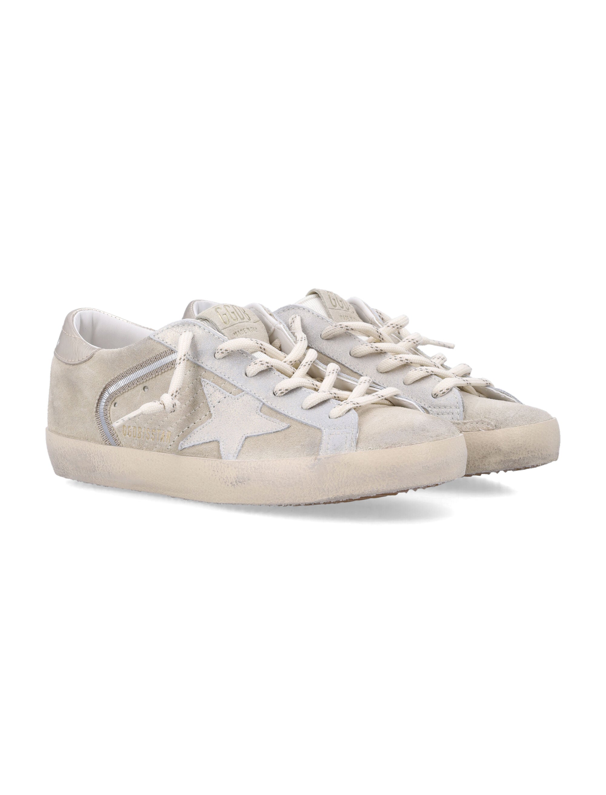 Golden Goose Superstar Beige/Platinum Suede Sneakers