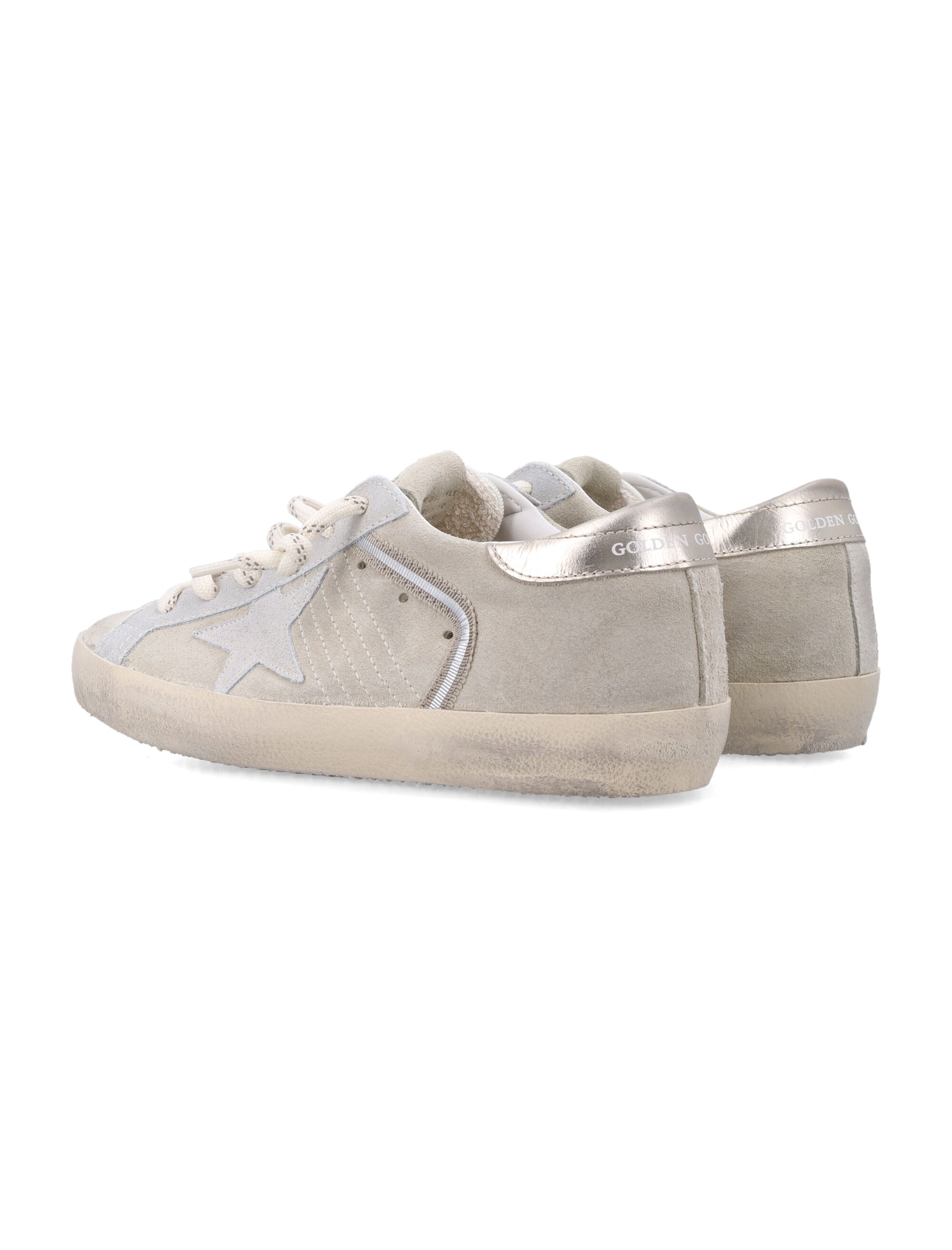 Golden Goose Superstar Beige/Platinum Suede Sneakers