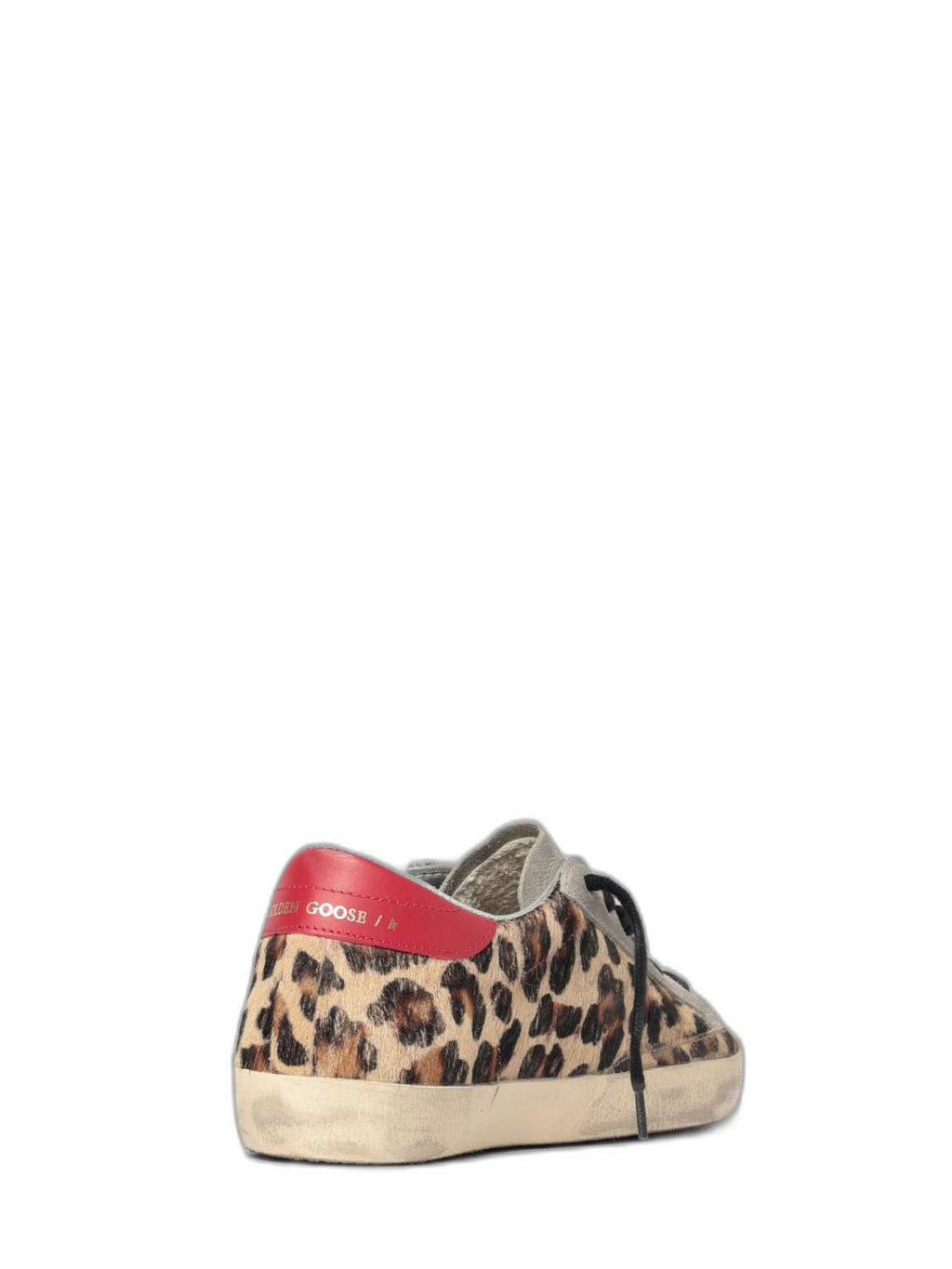 Golden Goose "Super Star" Leopard Horsy Upper Leather Star And Heel Suede Toe And Tongue