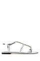 Jimmy Choo Silver Leather Gwyn Sandals