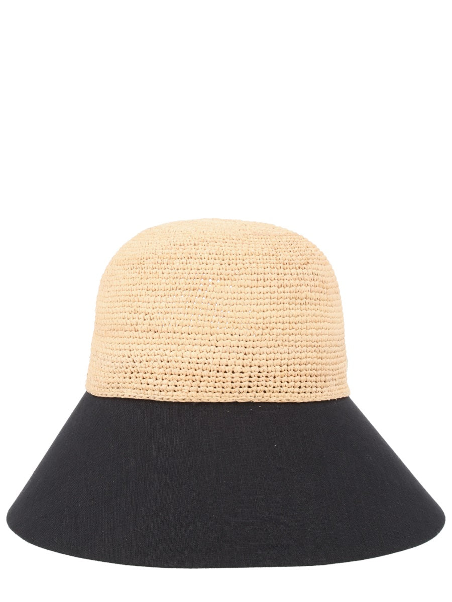 Helen Kaminski Beige Raffia And Linen Hat