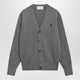 Ami Paris Grey Ami De Coeur Cardigan In Wool