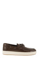 Hogan Leather Lace-Up Loafers With Raised Rubber Sole