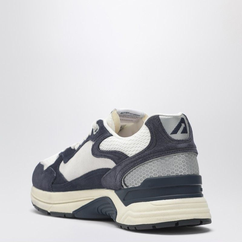 Autry Hyperway Sneakers In Blue And Silver Mesh And Suede