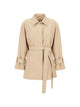 Herno Beige Button Fastening Belt Long Sleeves Regular Fit Point Collar