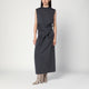 Jil Sander  Gray Dress In Wool With Crossover Detail