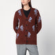 Jil Sander  Brown Cardigan With Floral Inlay