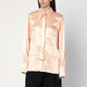 Jil Sander  Shirt With Pink Tie In Shiny Viscose Blend
