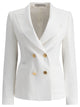 Tagliatore White Viscose Polyamide Lyocell Jacket