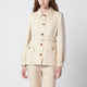 Blaze Milano Paint Jacket With Belt In Champagne