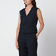 Blaze Milano Feral Vest In Navy Wool And Mohair