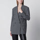 Tagliatore Doublebreasted Blazer In Grey Wool And Silk Blend