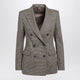 Tagliatore Doublebreasted Tobaccocolored Jacket With Houndstooth Pattern In Wool Blend