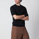 John Smedley Kempton Black Cotton Sweater