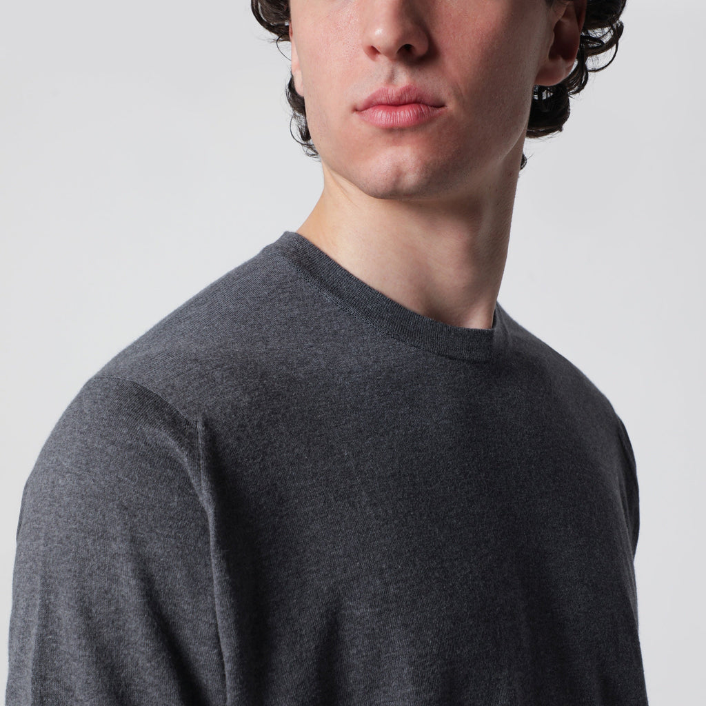 John Smedley Kempton Grey Cotton Sweater