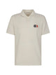 Moncler Logo-Patch Natural Cotton Polo Shirt