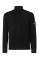 Stone Island Virgin Wool Ribbed Cardigan With High Neck And Zip