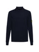 Stone Island Navy Blue Virgin Wool T-Neck