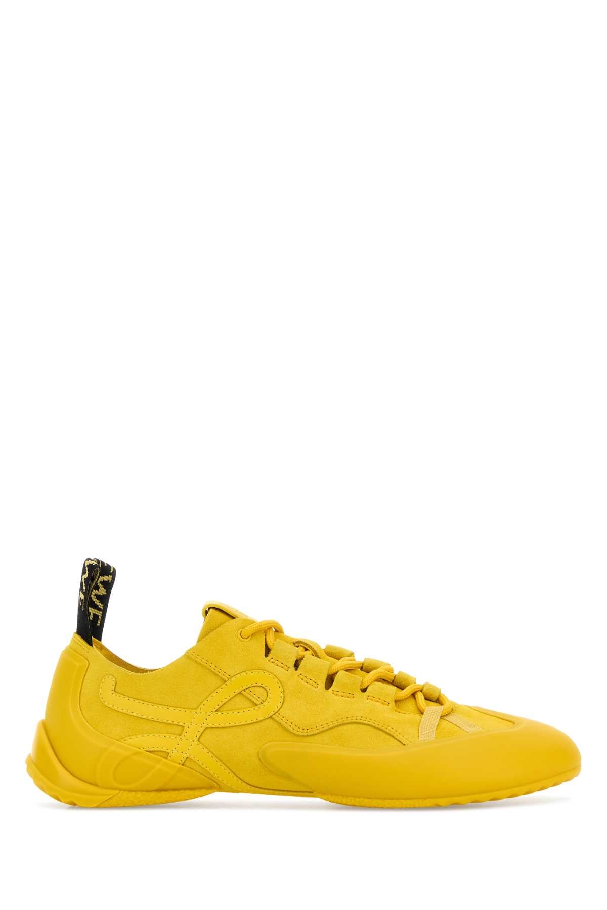 Loewe Yellow Suede Grip Sneakers