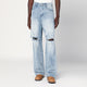 Basketcase Gallery Light Blue Washed Jeans With Rips