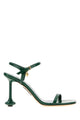 Loewe Dark Green Leather Toy Sandals