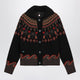 Alanui Black Jacquard Wool Cardigan