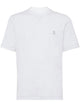Brunello Cucinelli White Brunello Cucinelli Mens Cotton T-Shirt Featuring A Contrast Stemma Solomeo Chest Logo