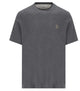 Brunello Cucinelli Grey Melange Brunello Cucinelli Mens Cotton T-Shirt Featuring A Contrast Stemma Solomeo Chest Logo
