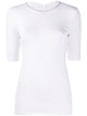 Brunello Cucinelli Ribbed Stretch Cotton T-Shirt With Monili Trim