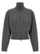 Brunello Cucinelli Ribbed Cardigan With Leather Detail