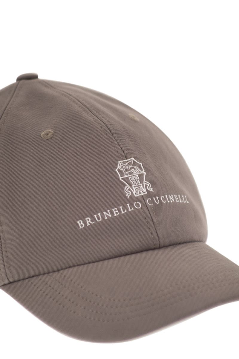Brunello Cucinelli Baseball Cap In Garment-Dyed Twisted Cotton Gabardine With Embroidered Logo