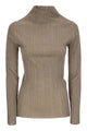 Fabiana Filippi Ribbed Lurex Turtleneck Sweater In Viscose