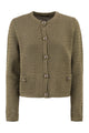 Fabiana Filippi Openwork Knitted Cotton Cardigan With Jewelled Buttons