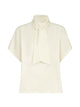 Brunello Cucinelli Silk Satin High-Neck T-Shirt With Monili