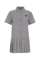 Miu Miu Embroidered Cotton Mini Shirt Dress