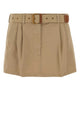 Miu Miu Beige Gabardine Mini Skirt