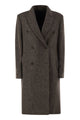 Brunello Cucinelli Double-Breasted Herringbone Tweed Coat With Sequins