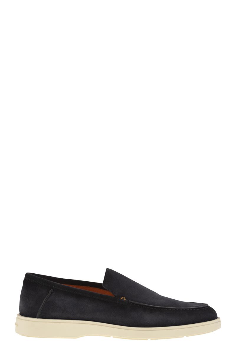 Santoni Suede Moccasin