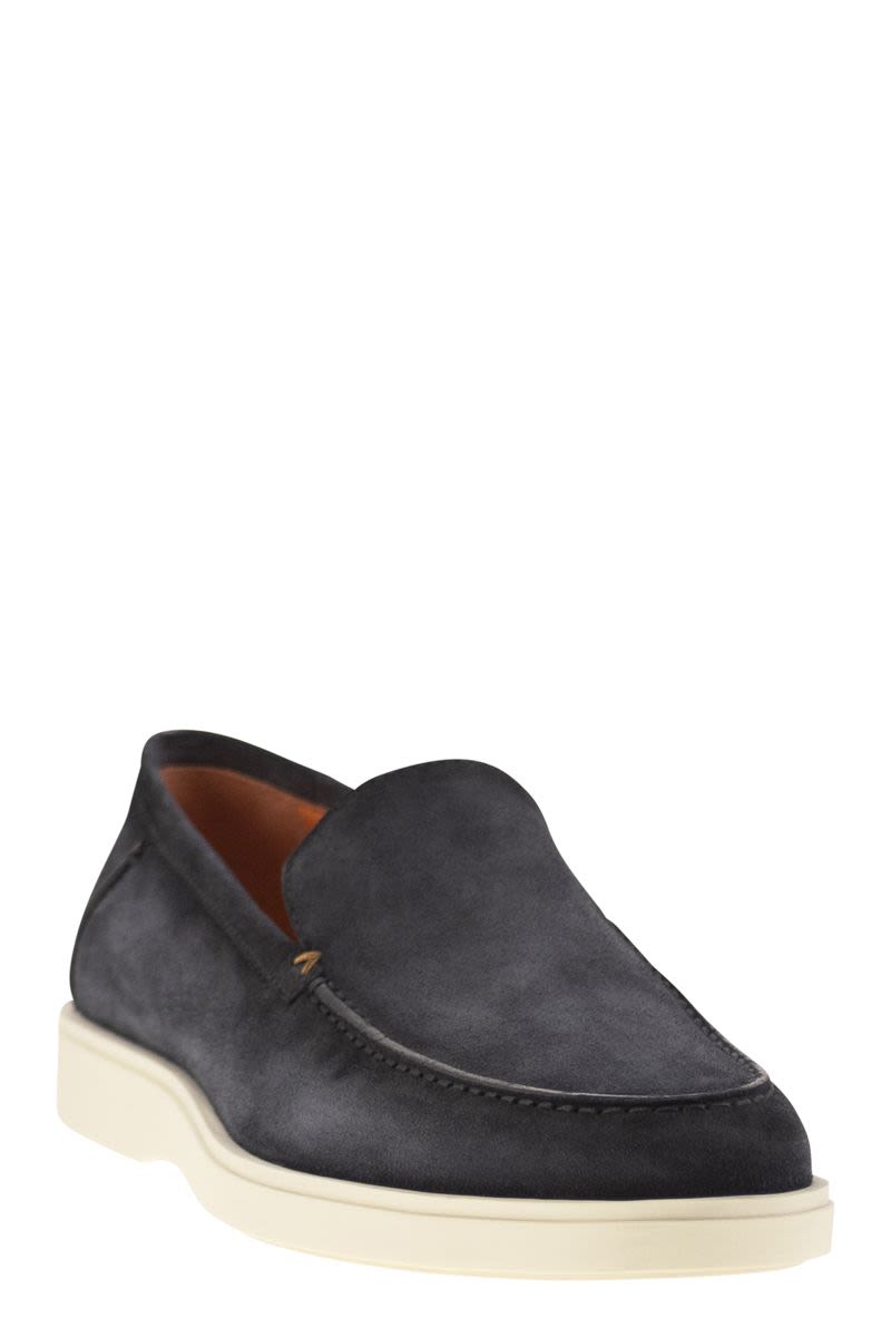Santoni Suede Moccasin