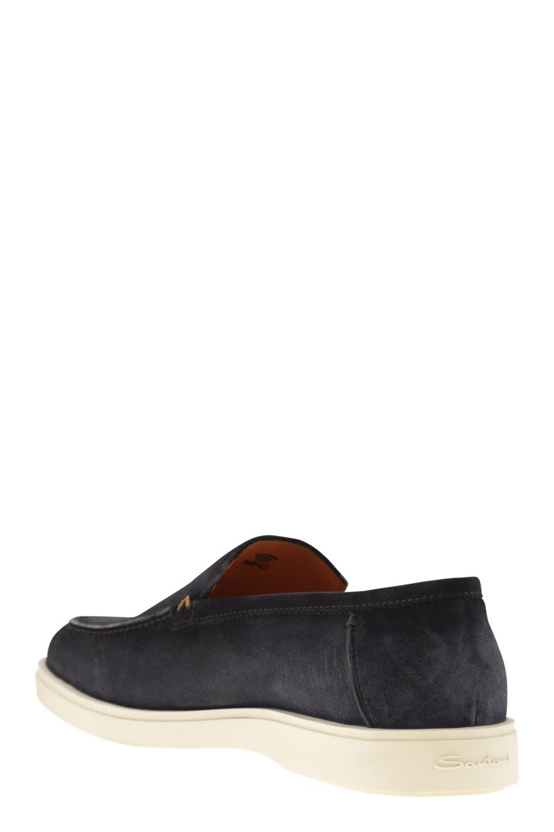 Santoni Suede Moccasin
