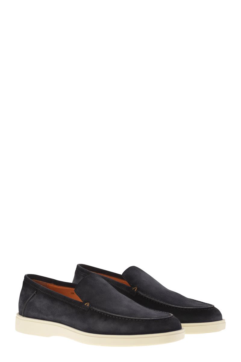 Santoni Suede Moccasin