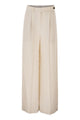 Brunello Cucinelli Ivory Viscose Blend Wide-Leg Pant