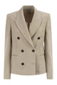 Brunello Cucinelli Double-Breasted Jacket In Linen And Cotton With Chevron Pattern