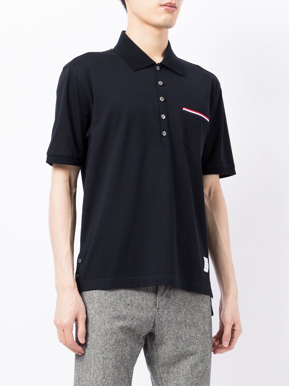 Thom Browne Thom Browne Mercerized Piqué Polo