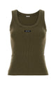 Miu Miu Army Green Stretch Cotton Tank Top