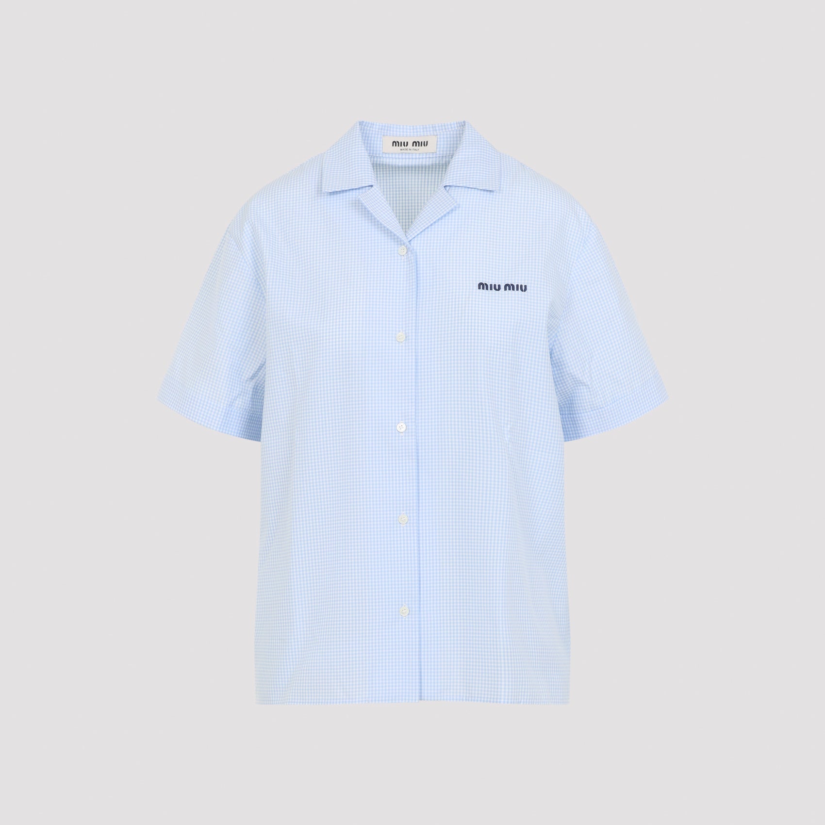 Miu Miu Bianco Cielo Short-Sleeve Shirt