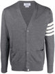 Thom Browne Thom Browne Wool 4-Bar V-Neck Cardigan