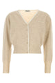 Miu Miu Melange Sand Cashmere Blend Cardigan